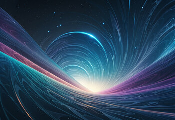 Wall Mural - ocean and space abstract futuristic background, isolated on a transparent background colorful background