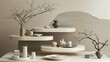 Elegant Minimalist Ceramic Display on Modern Podium