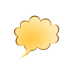 Poster - A golden speech bubble icon on a white background, representing a concept of communication