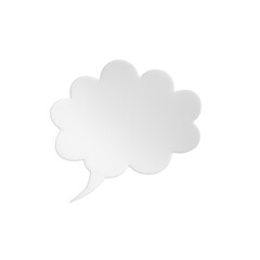 Poster - A white speech bubble on a white background, an element of design for dialogue or thought representation