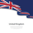 Waving ribbon with flag of United Kingdom