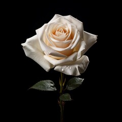 Wall Mural - Rose Flower, isolated on black background