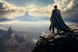 © Michael Böhm - A wizard, standing atop a mountain peak, overlooking a vast kingdom