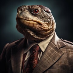 Wall Mural - Snapping Turtle in a suit