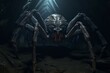 Giant spider in a dark cave