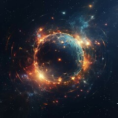 Wall Mural - ai generated galaxy with stars and planets in a cosmic universe