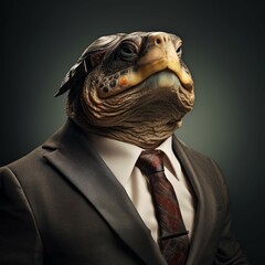 Wall Mural - Snapping Turtle in a suit