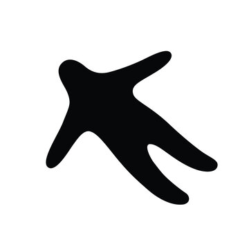 black flying human contemporary silhouette logo