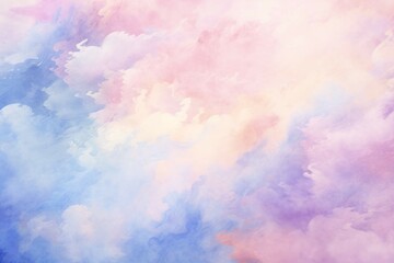  a watercolor background with blue and pale pink clouds