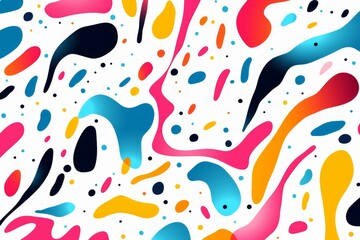 hand trace a free colorful abstract seamless pattern on white