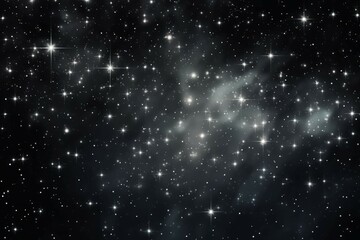 Wall Mural - glitter stars collection on a black background