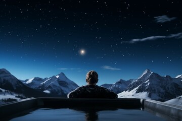 Wall Mural - hot tub in the snow