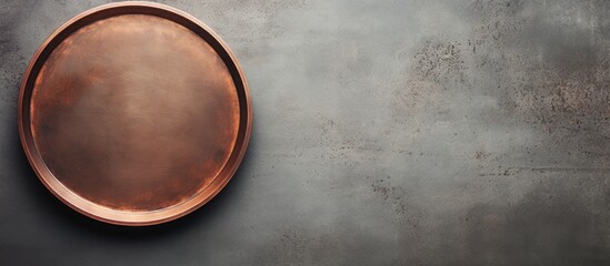 Aufkleber - Vintage copper mold displayed on a textured concrete background, providing space for adding text or graphics, ideal for design projects