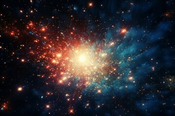 Wall Mural - abstract cosmic explosion of stars and galaxies