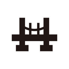 Poster - Bridge icon silhouette. Bridge icon symbol for maps. resource graphic element icon design. Vector illustration with a navigation technology theme