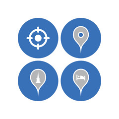 Poster - Set of location icons. Flat design. Vector illustration EPS 10. resource graphic element button icon design. Vector illustration with a UI application and technology theme