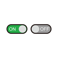 Poster - On and Off buttons on a white background. Vector illustration in flat style. resource graphic element button icon design a UI application and technology theme