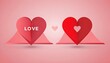 Three heart,polyamorous lifestyle and non-monogamy and triads relationship structures.Concept of polygamy love.Happy Valentine Day.Love triangle or polygamy,polygamous relationship.Web banner,website.