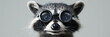 Banner with funny raccoon wearing pair of glasses on  gray background  A Side-Splitting Banner Delight
