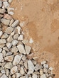 dolomite crushed stone and sand on the construction site