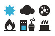 Smoke icon vector set. Steam symbol illustration on flat background