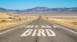 © Rex Wholster - FREE AS A BIRD written on a long stretch of desert highway