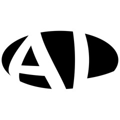 Poster - Oval logo double letter A, L two letters al la