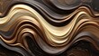 A gold and brown swirl of paint with a gold and brown stripe. The gold and brown color scheme gives the painting a warm and inviting mood