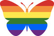 LGBT+ colors on butterfly shape isolated