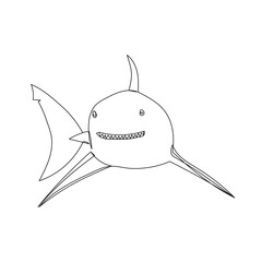 Wall Mural - shark sketch on white background vector