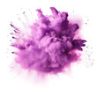 purple powder explosion burst isolated on transparent background