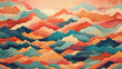 Cloud shaped colorful layered pattern background. warm and cool tones.