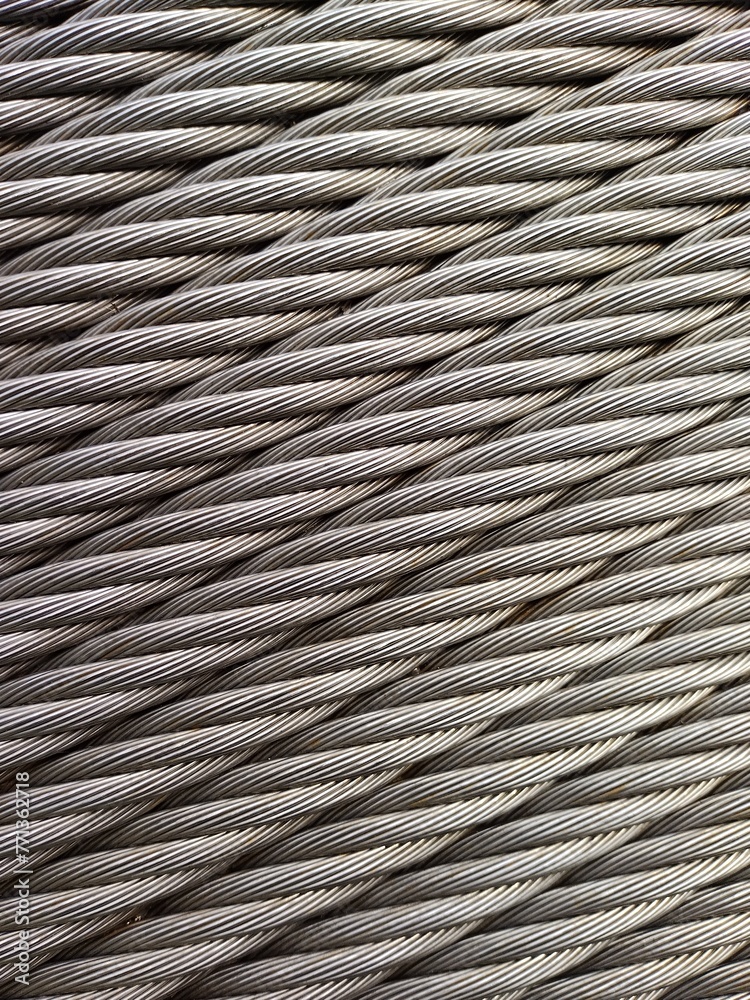 Grey Steelcable, macro shot, vertical, for Background and Industry ...