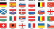 Flags of the teams participating in the championship with English text