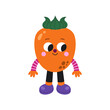 Cute persimmon illustration on a white background.