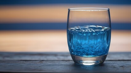 Glass of water with blur background