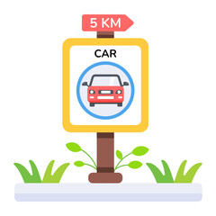 Sticker - Check out flat icon of a road board 