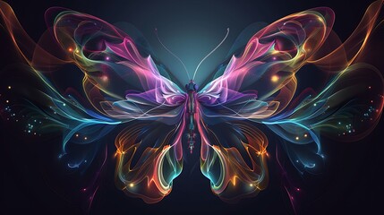 abstract butterfly on the dark background