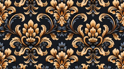 Wall Mural - Floral retro vintage ornament wallpaper background