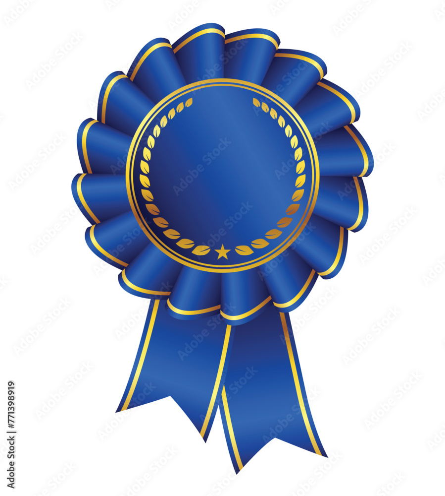 elegant blue ribbon award with gold accents Stock Vector | Adobe Stock