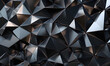 © simba kim - Glossy metallic geometric triangle patterns for background, Generative AI