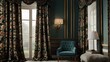 Curtains boast an elegant eyelet design and are made from sumptuously soft velvet, complete with a lining that aids in retaining heat. Adorned with a timeless print by John Henry Dearle, they showcase