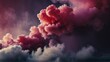 closeup ruby red to plum purple color gradient texture surface of cloudy puffs of smoke backdrop background dramatic lighting from Generative AI