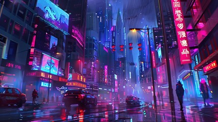 Neon style pixel art landspace