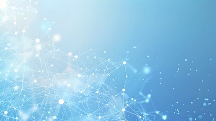 Aufkleber - Abstract Tech Network on Blue Background. Digital Connectivity Concept. Light Dots and Lines Connecting. Ideal for Backgrounds and Web Design. AI