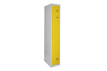 Yellow lockers for locker room. Change room metal box