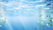 water surface and leaf reflection underwater in the wat 1d5f8071-ad06-47b2-8240-99109771f2ac