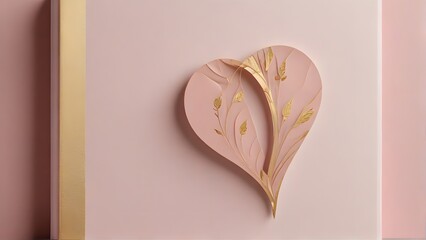 Wall Mural - heart shaped book on wooden background, ai generated