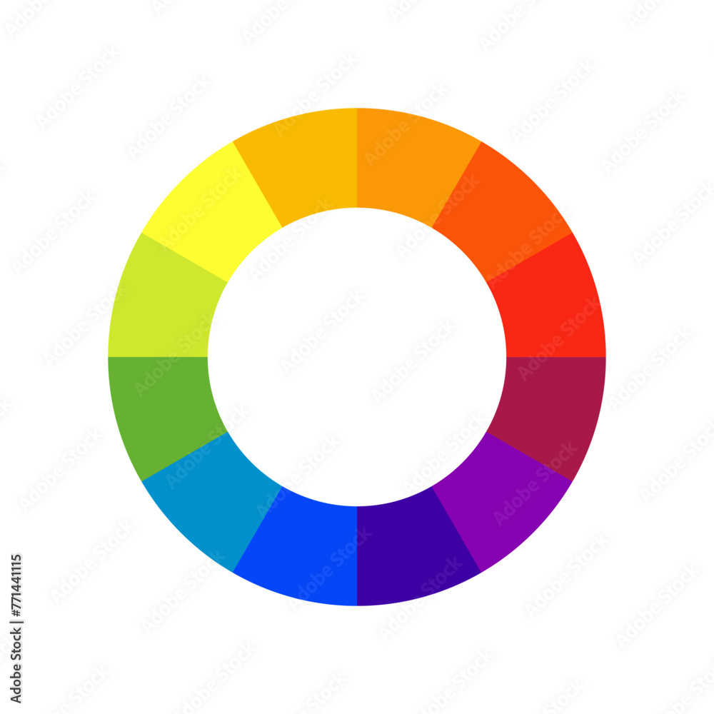 Cycle diagram with 12 color parts vector illustration. Pie chart with ...