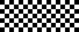 Fototapeta  - Black and white checker pattern vector illustration. Chess board. Abstract checkered checkerboard for game. Grid geometric square shape. Race flag. Retro mosaic floor